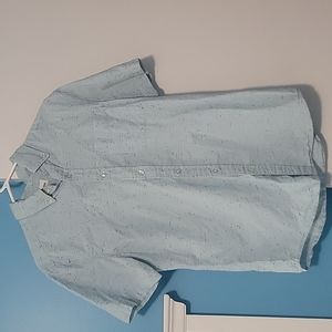 Mens blue button down shirt